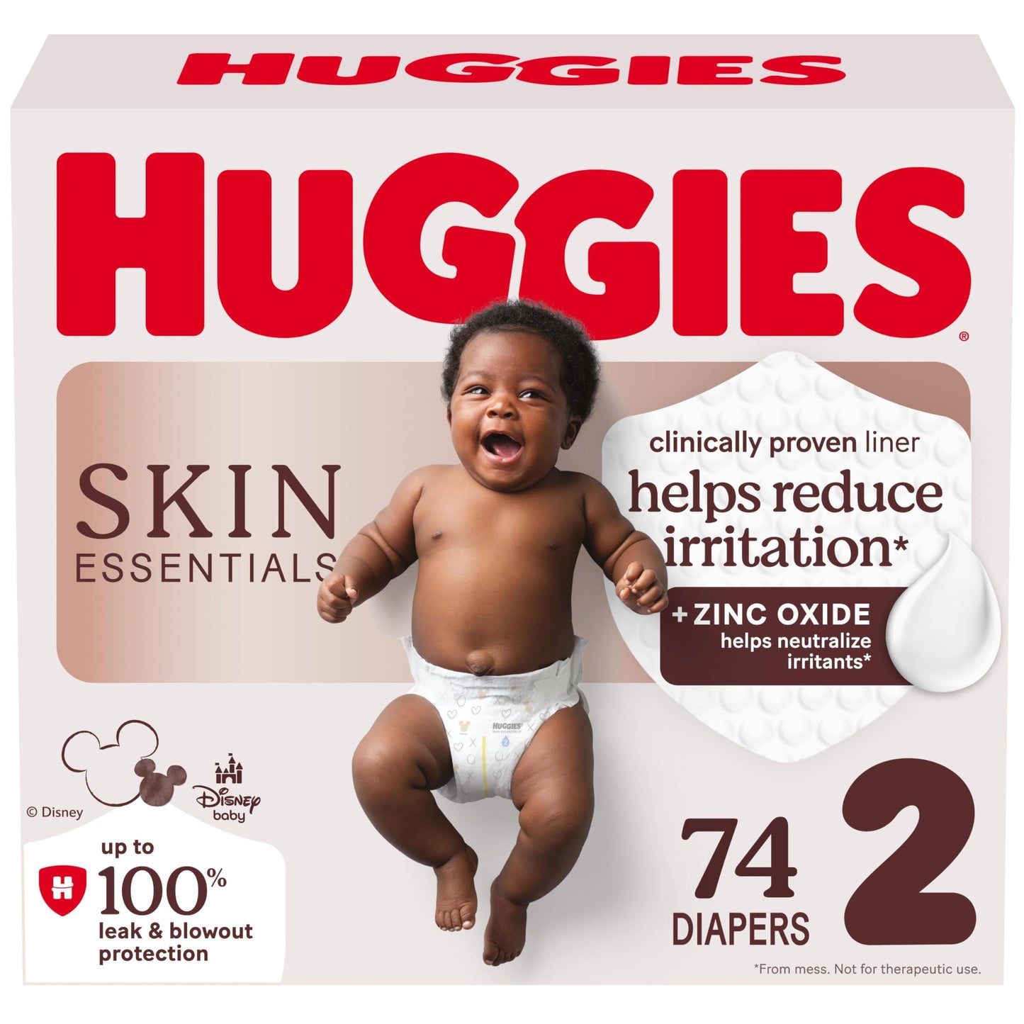 Huggies Size 2 Diapers, Skin Essentials Baby Diapers, Size 2 (12-18 lb.), 74 Ct