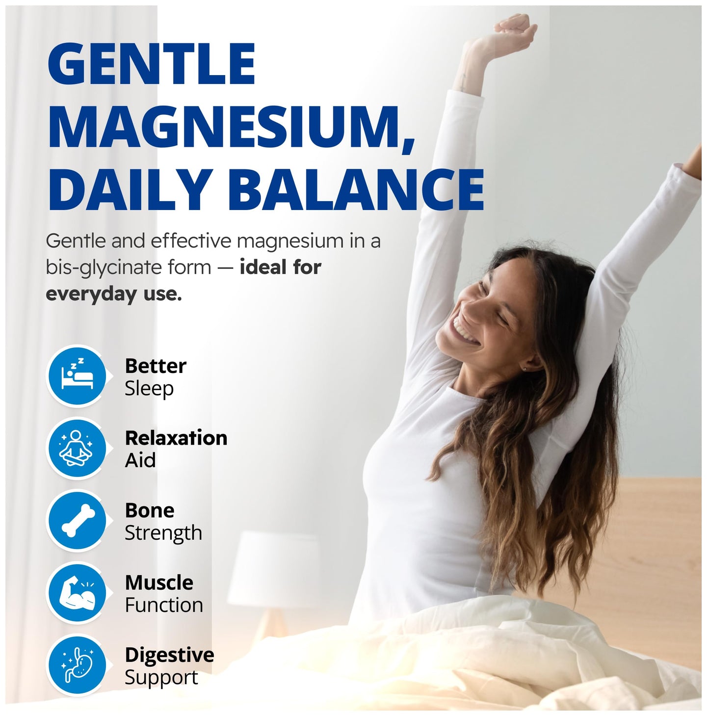CanPrev Magnesium Bis-Glycinate Gentle 200mg, 120 V-Caps 120-Day Supply - Pure Elemental Magnesium Supplement, Supports Bone and Muscle Function, Gentle on Stomach, Perfect for Daily Magnesium Needs