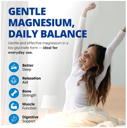 CanPrev Magnesium Bis-Glycinate Gentle 200mg, 120 V-Caps 120-Day Supply - Pure Elemental Magnesium Supplement, Supports Bone and Muscle Function, Gentle on Stomach, Perfect for Daily Magnesium Needs