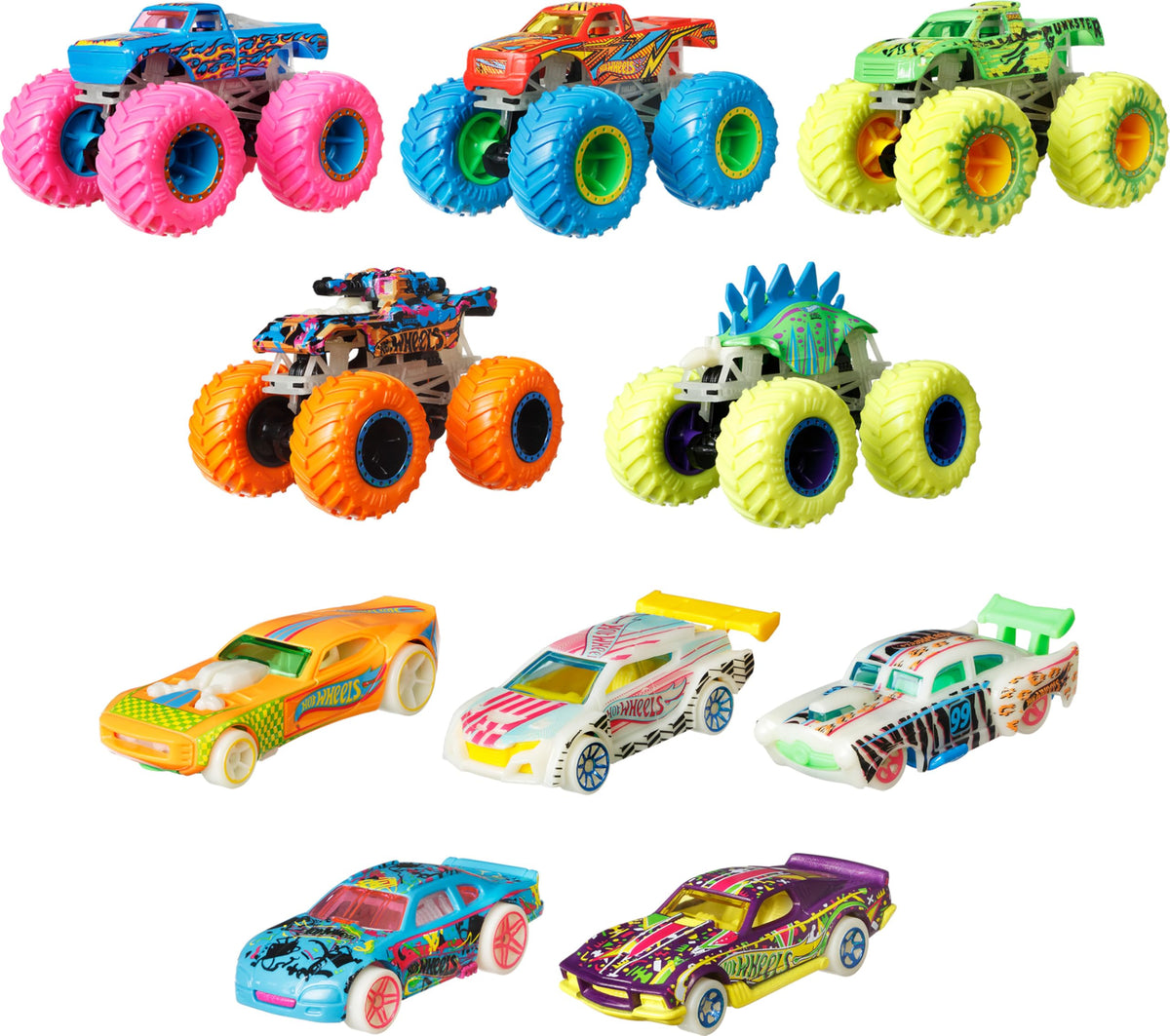 Hot Wheels Toy Monster Trucks Glow-in-the-Dark Collection