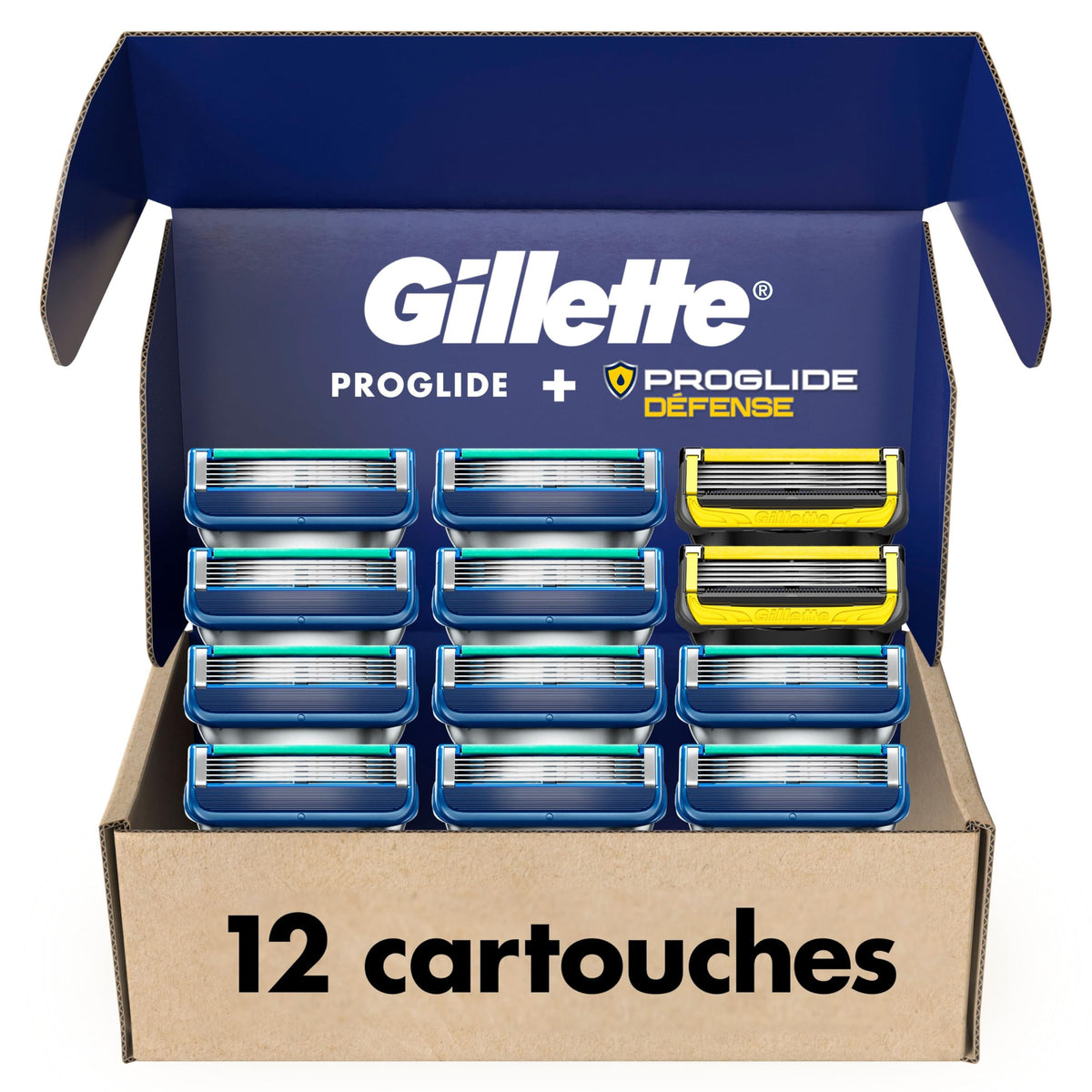 Gillette Men's Razor Blade Refills, 10 ProGlide Cartridges, 2 ProGlide Sheild Cartridges