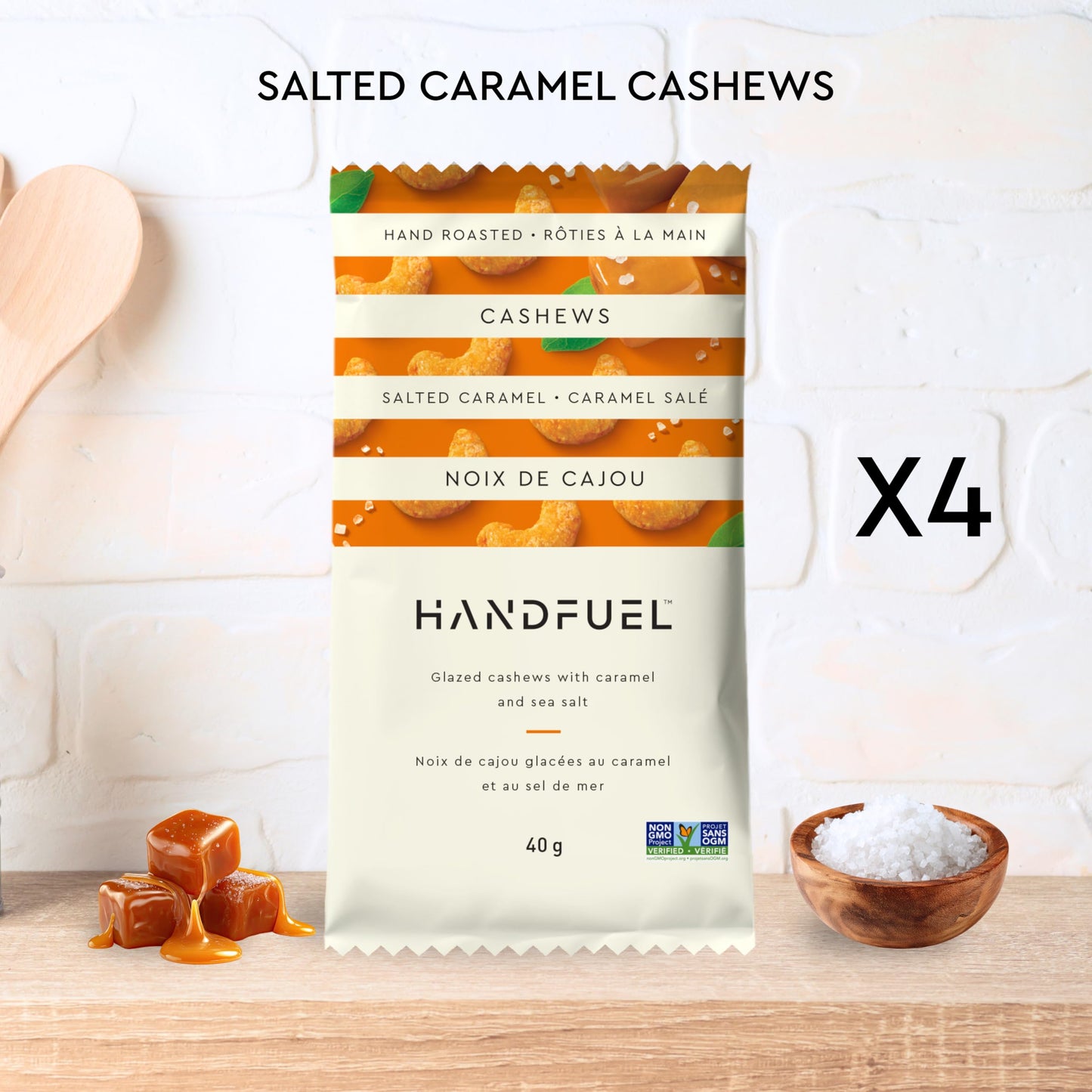 Handfuel 12 Pack Variety Flavoured Cashews, 4 Flavours - 3 x 40g of Each handfuel