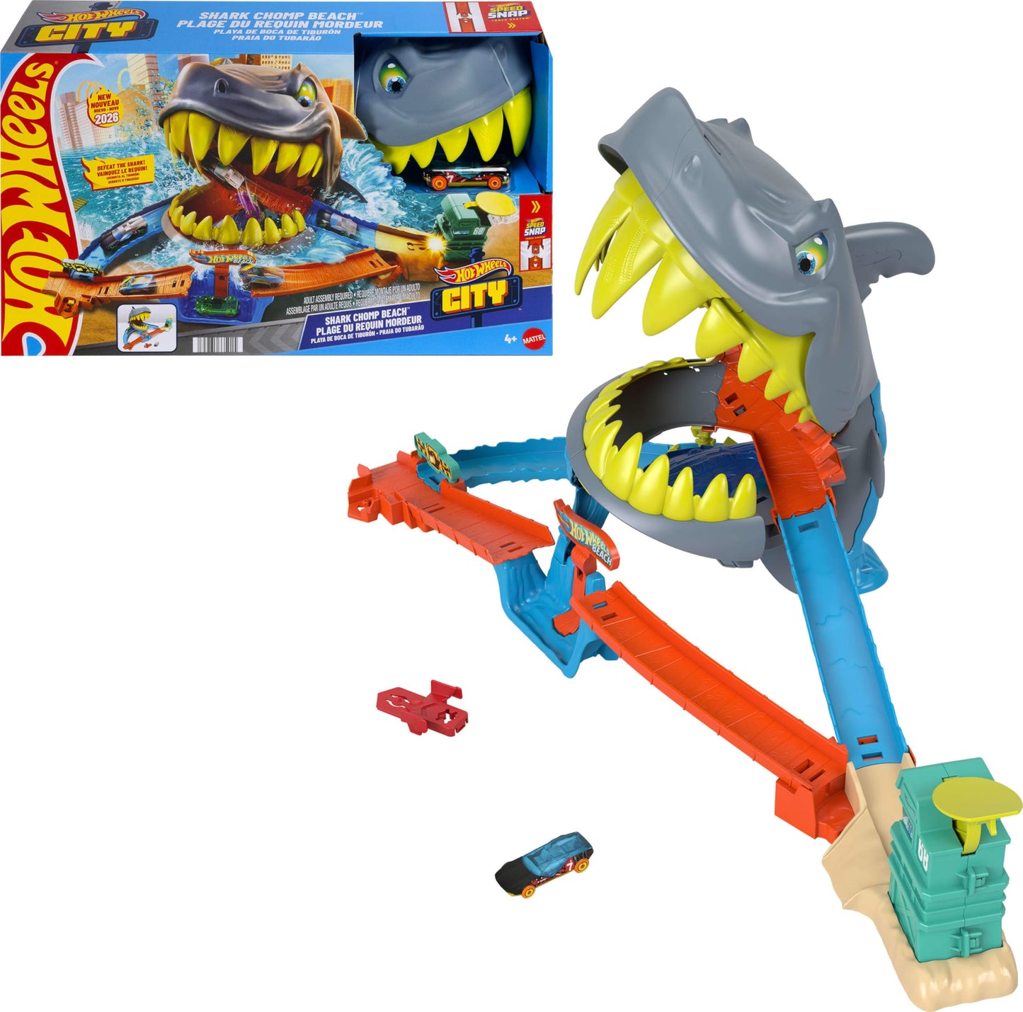 Hot Wheels City Shark Chomp Beach Playset & 1:64 Scale Toy Car 🍁 All In One Marketplace Canada