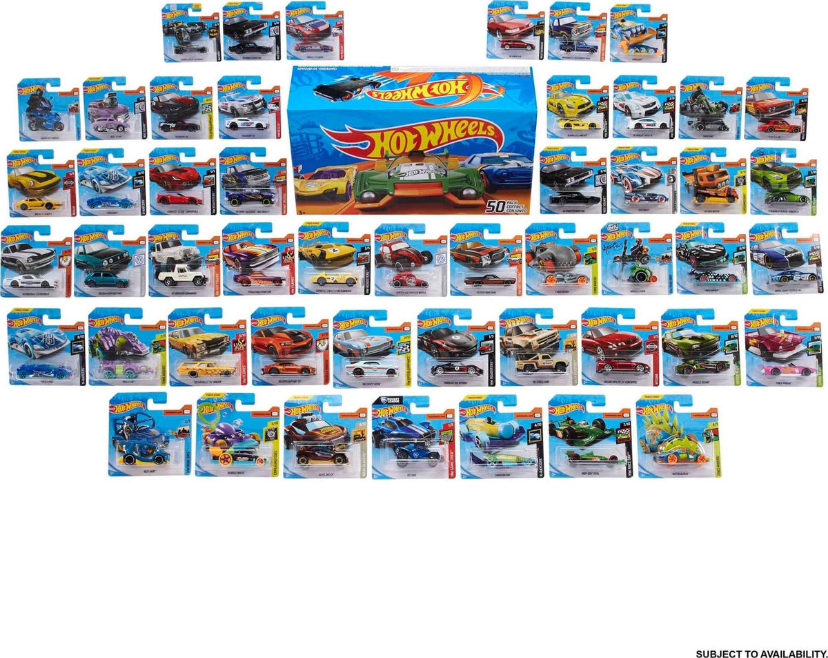 Hot Wheels 50-Pack of 1:64 Scale Vehicles (Styles May Vary)
