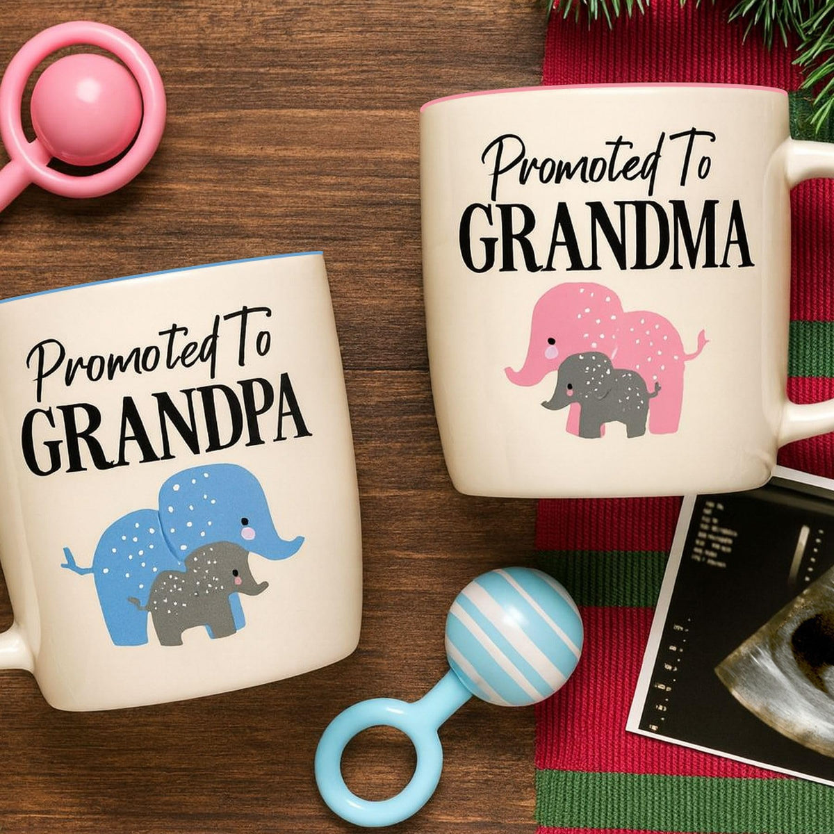 Triple Gifffted Promoted to Grandparents Coffee Mugs Gift Set,380ml Ceramic 🍁 All In One Marketplace Canada