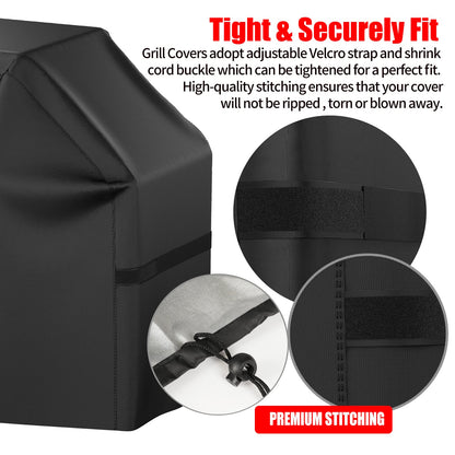 Grill Cover, 52 inch BBQ Gas Grill Cover Waterproof Weather Resistant, UV and Fade Resistant, UV Resistant Material for Weber Char-Broil Nexgrill Grills and More, Black