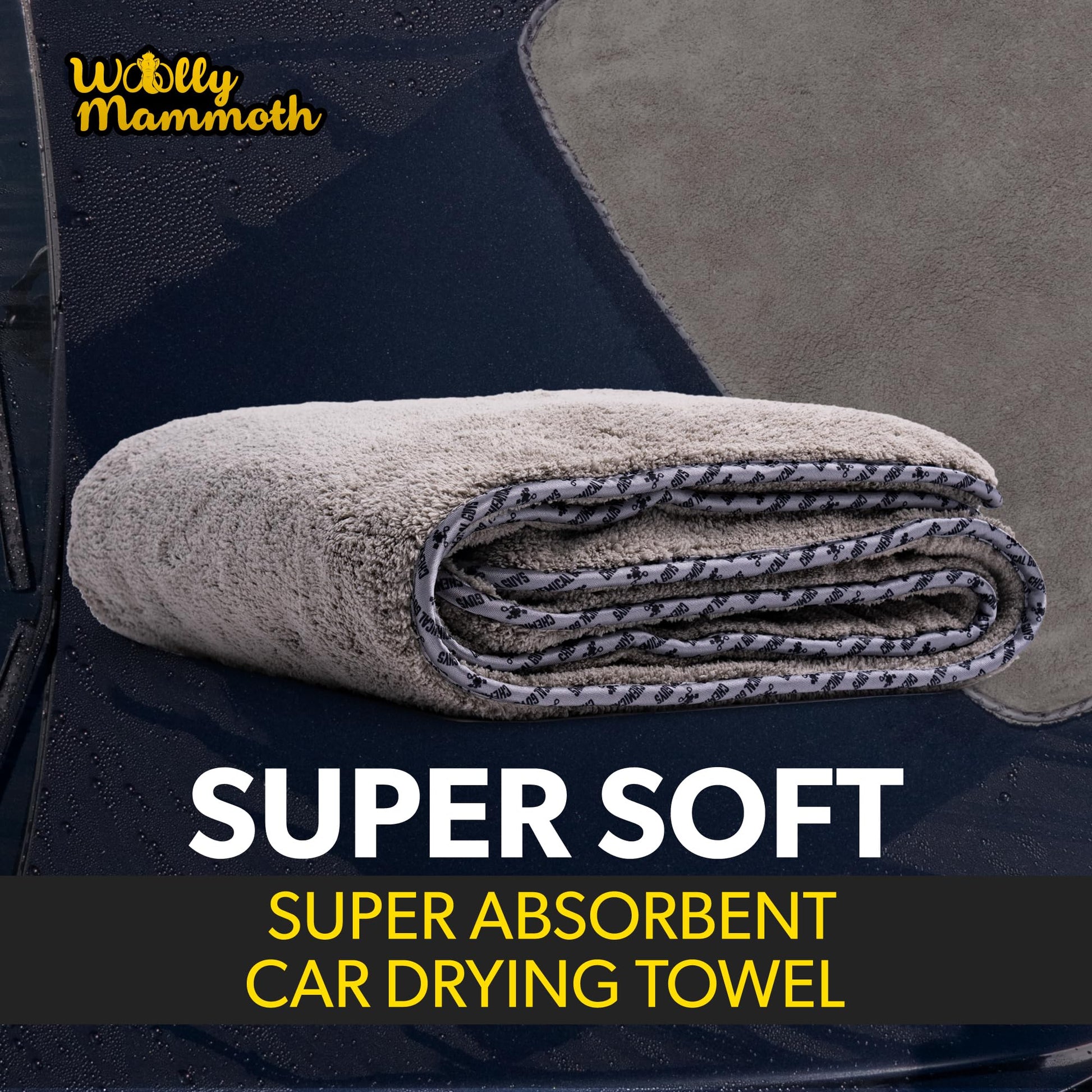 Chemical Guys Woolly Mammoth Microfiber Towel (36" x 25") Cars, Trucks, SUVs, RVs, Home, Pets, Messes, Grey Chemical Guys