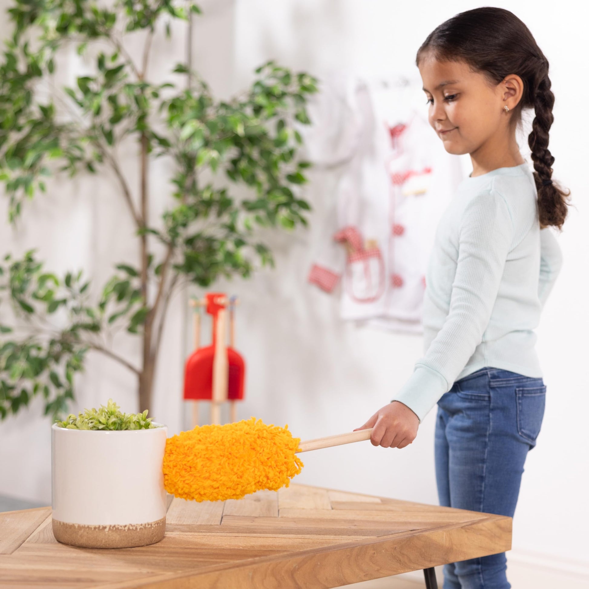 Melissa & Doug Dust Sweep Mop, 6-Pc. Toddler Cleaning Set with Kids Broom & Accessories, Preschool Learning Activities & Kids Toys for Girls & Boys 3+ - Available at All In One Marketplace Canada