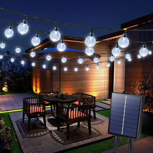 Joomer Solar String Lights Outdoor-65FT 100LED Solar Globe String Lights,8 Lighting Modes, Waterproof Solar Powered Patio Light for Garden Yard Porch Party Outdoor Decor (White)