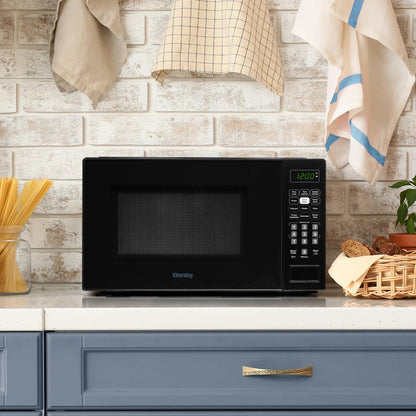 Danby DBMW0721BBB 0.7 Cu. Ft. Countertop Microwave, 700W, 10 Power Levels, 6 Auto-Cook Presets, Express Cook + 30 Sec, Auto Defrost & Child Lock, Black Danby