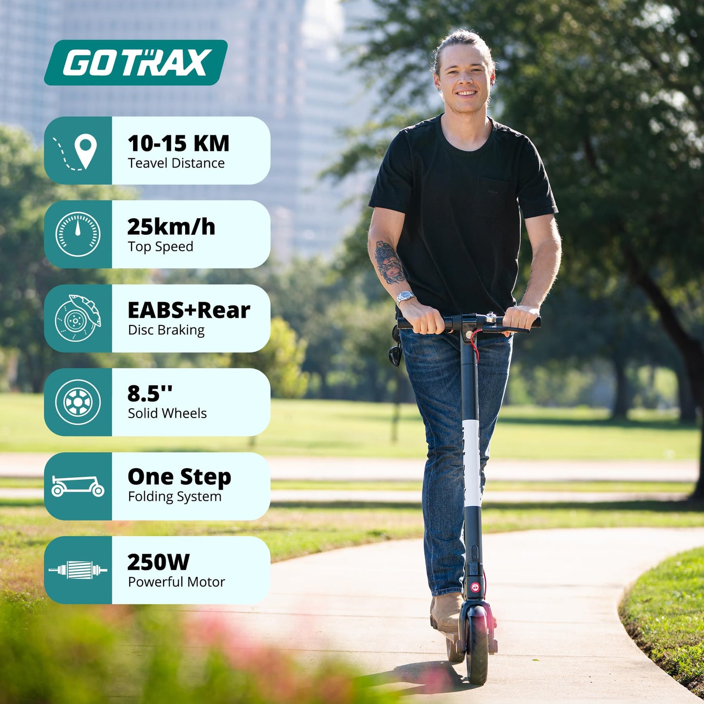 Gotrax Electric Scooter for Adults, 8.5" Tire, Max 15Km Range, 25Km/h Speed Gotrax