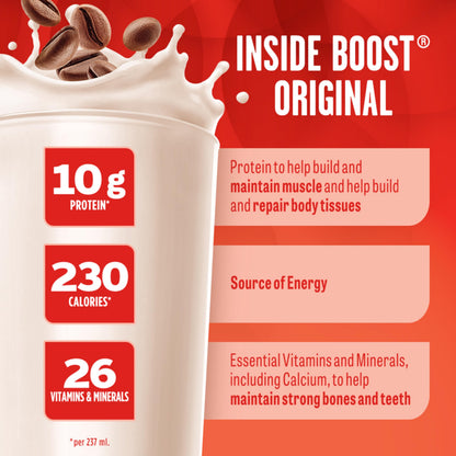 BOOST Original Meal Replacement Drink – Choc Latte, 24 Bottles, 6.1 kg Boost