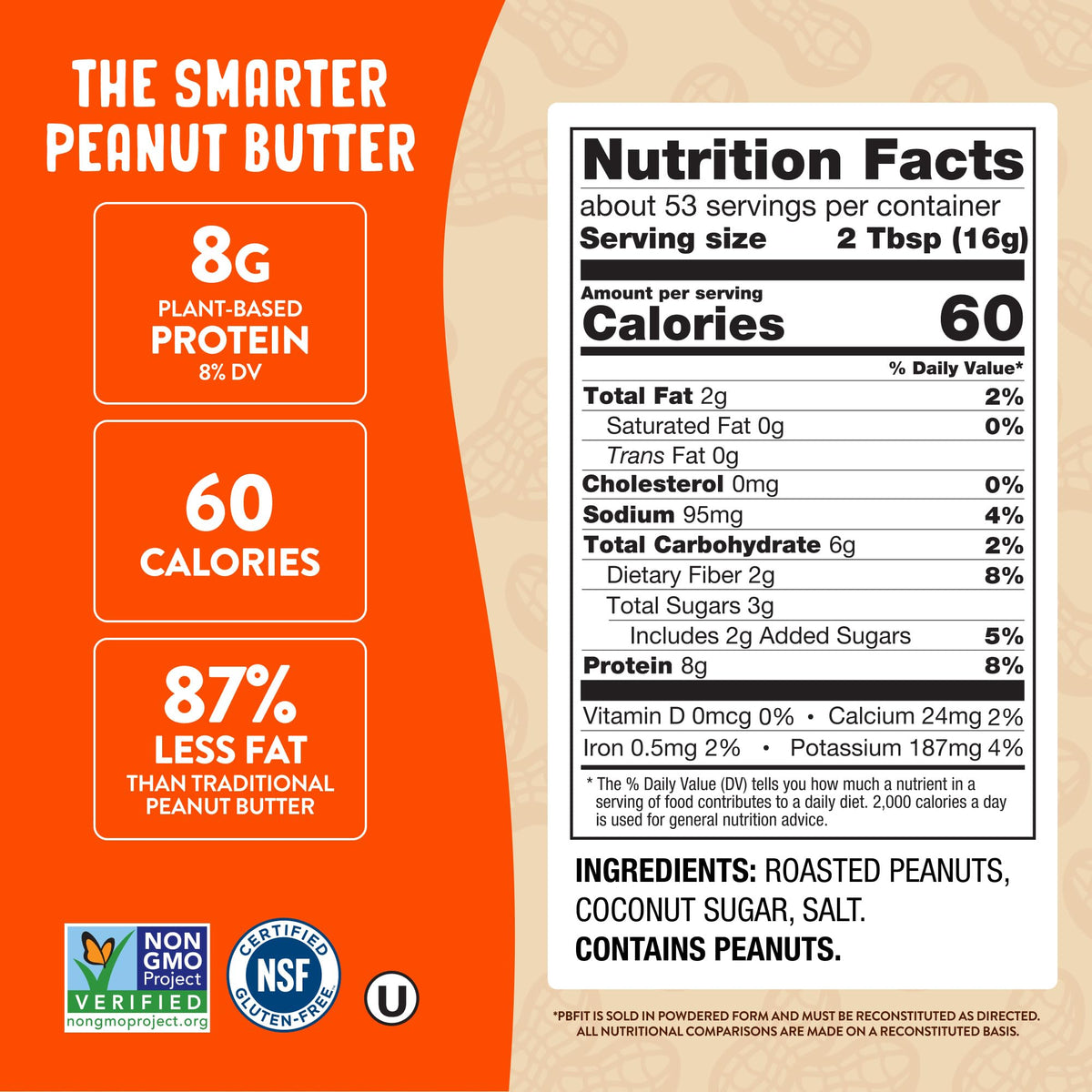 PBfit All-Natural Peanut Butter Powder Spread From Real Roasted Pressed Peanuts, 8g of Protein, 30 Oz