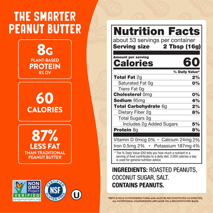 PBfit All-Natural Peanut Butter Powder Spread From Real Roasted Pressed Peanuts, 8g of Protein, 30 Oz