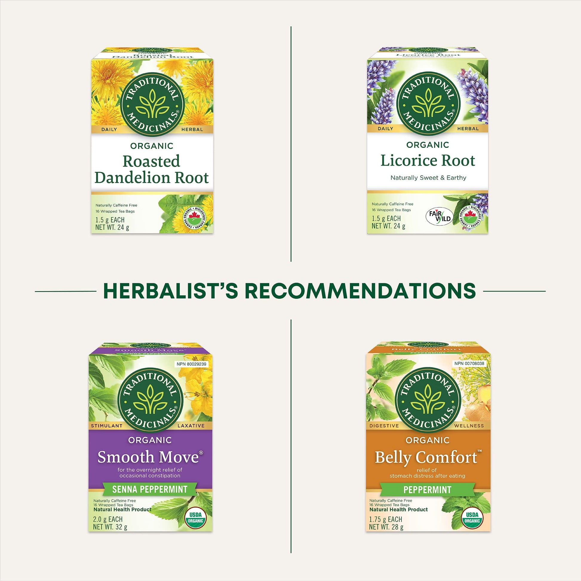 Traditional Medicinals Organic Smooth Move Herbal Tea - 6 Pack (96 Tea Bags) - Gentle Overnight Constipation Relief