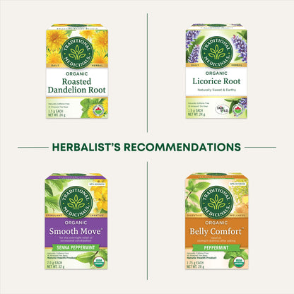 Traditional Medicinals Organic Smooth Move Herbal Tea - 6 Pack (96 Tea Bags) - Gentle Overnight Constipation Relief