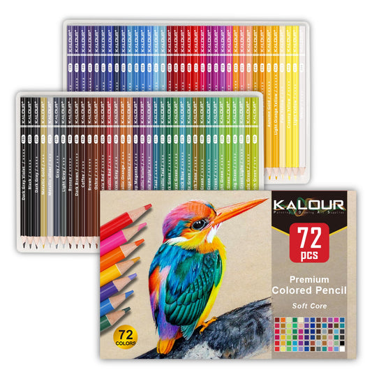 KALOUR 72 Count Pencil Crayons for Adult Coloring Books, Soft Core,Ideal for Drawing Blending Shading,Colored Pencils Set Gift for Adults Beginners Artists - Available at All In One Marketplace Canada
