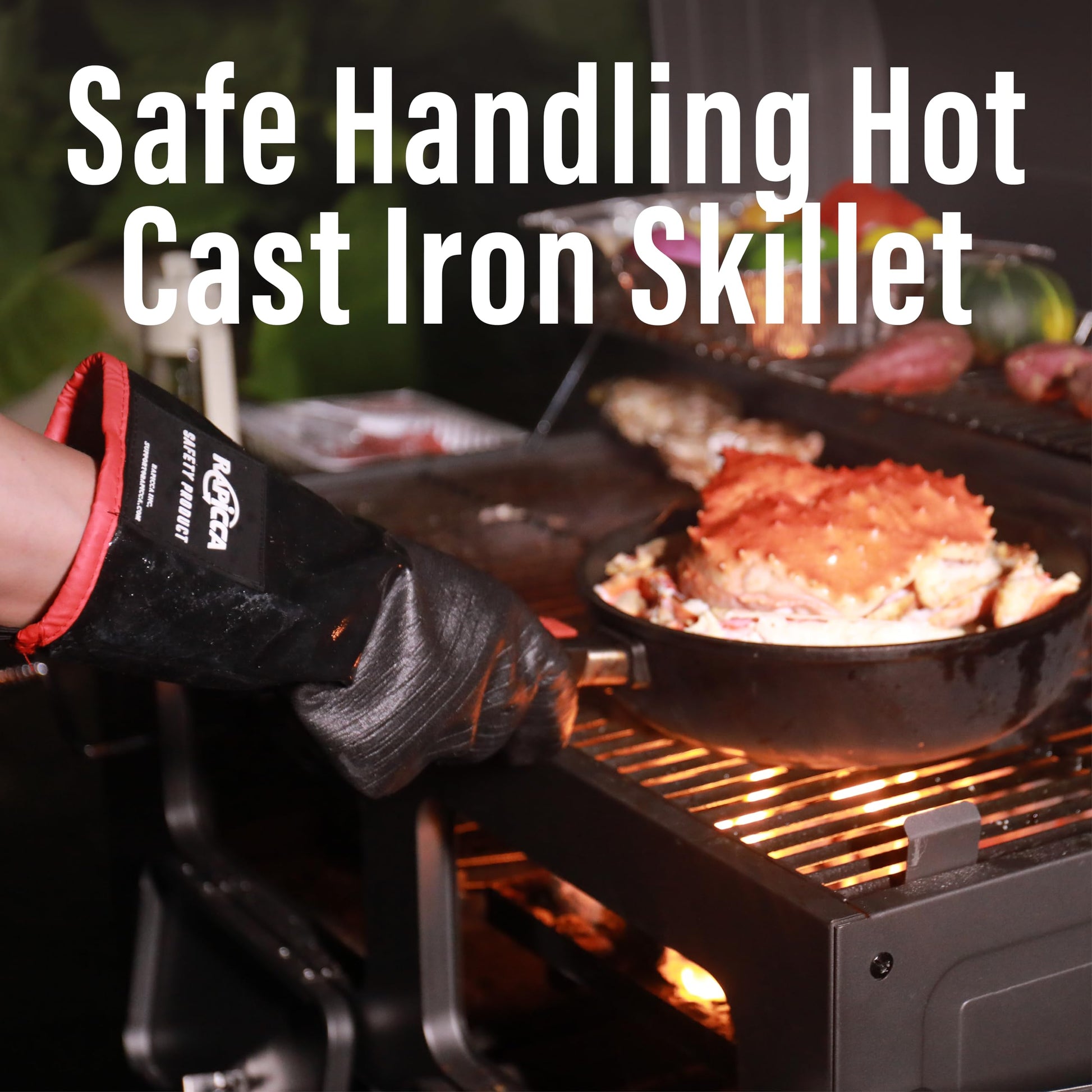 RAPICCA BBQ Grill Gloves, 932°F Heat Resistant Neoprene, 14 in XL - Available at All In One Marketplace Canada