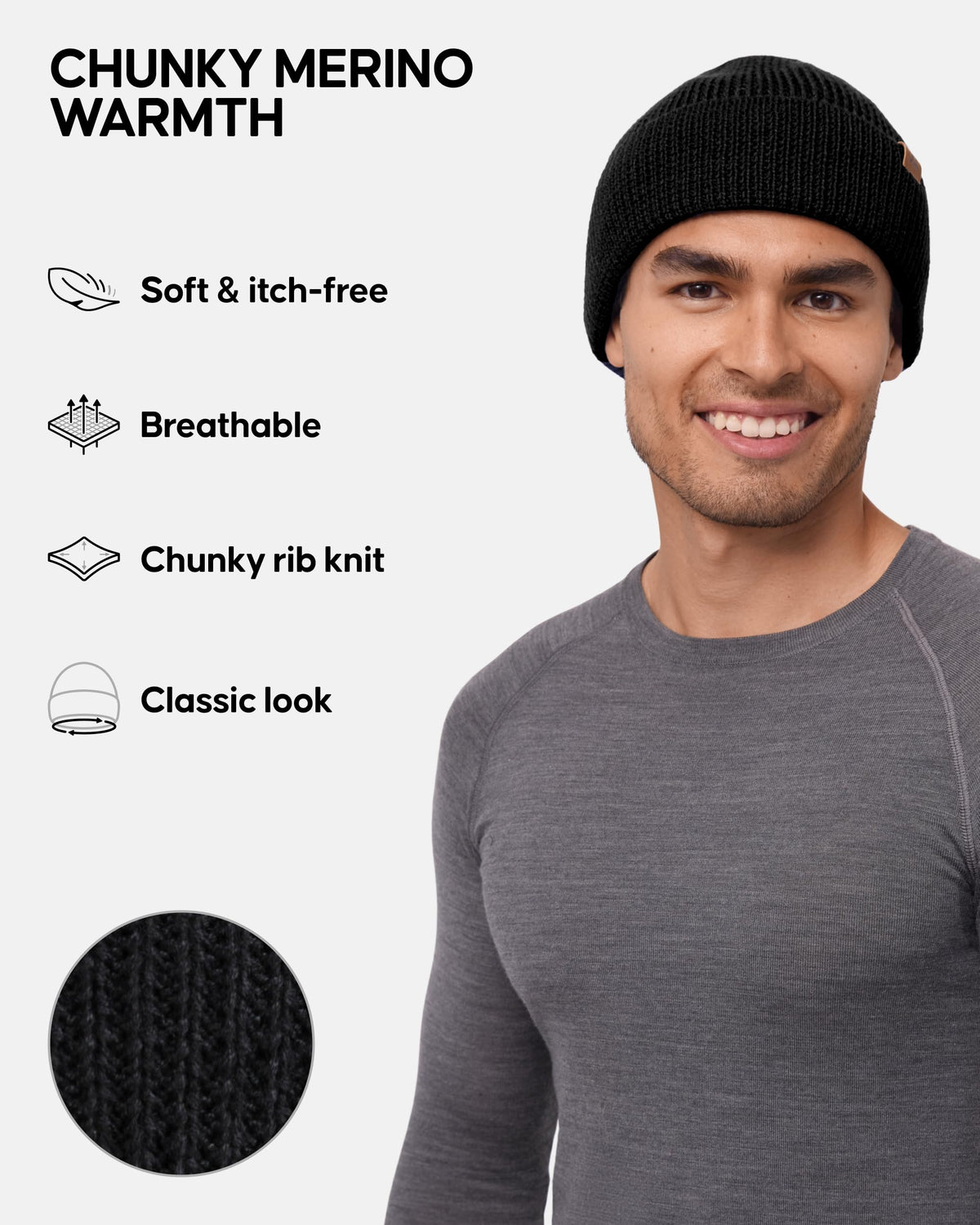 DANISH ENDURANCE Merino Wool Beanie & Toque, Black, One Size 🍁 All In One Marketplace Canada