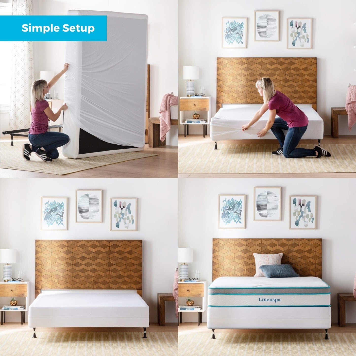 LINENSPA Waterproof Bed Bug Proof Box Spring Encasement Protector - Blocks out Liquids, Bed Bugs, Dust Mites and Allergens - Queen Linenspa