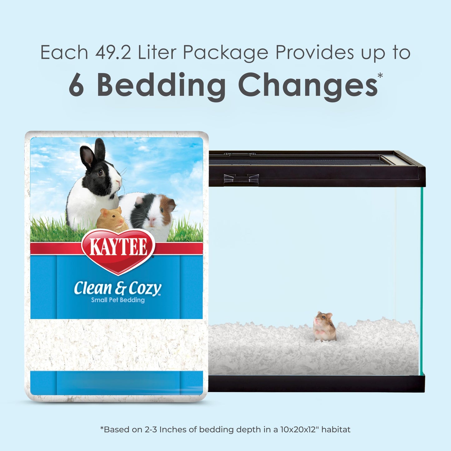 Kaytee Clean & Cozy White Bedding Pet For Guinea Pigs, Rabbits, Hamsters, Gerbils, and Chinchillas, 49.2 Liters