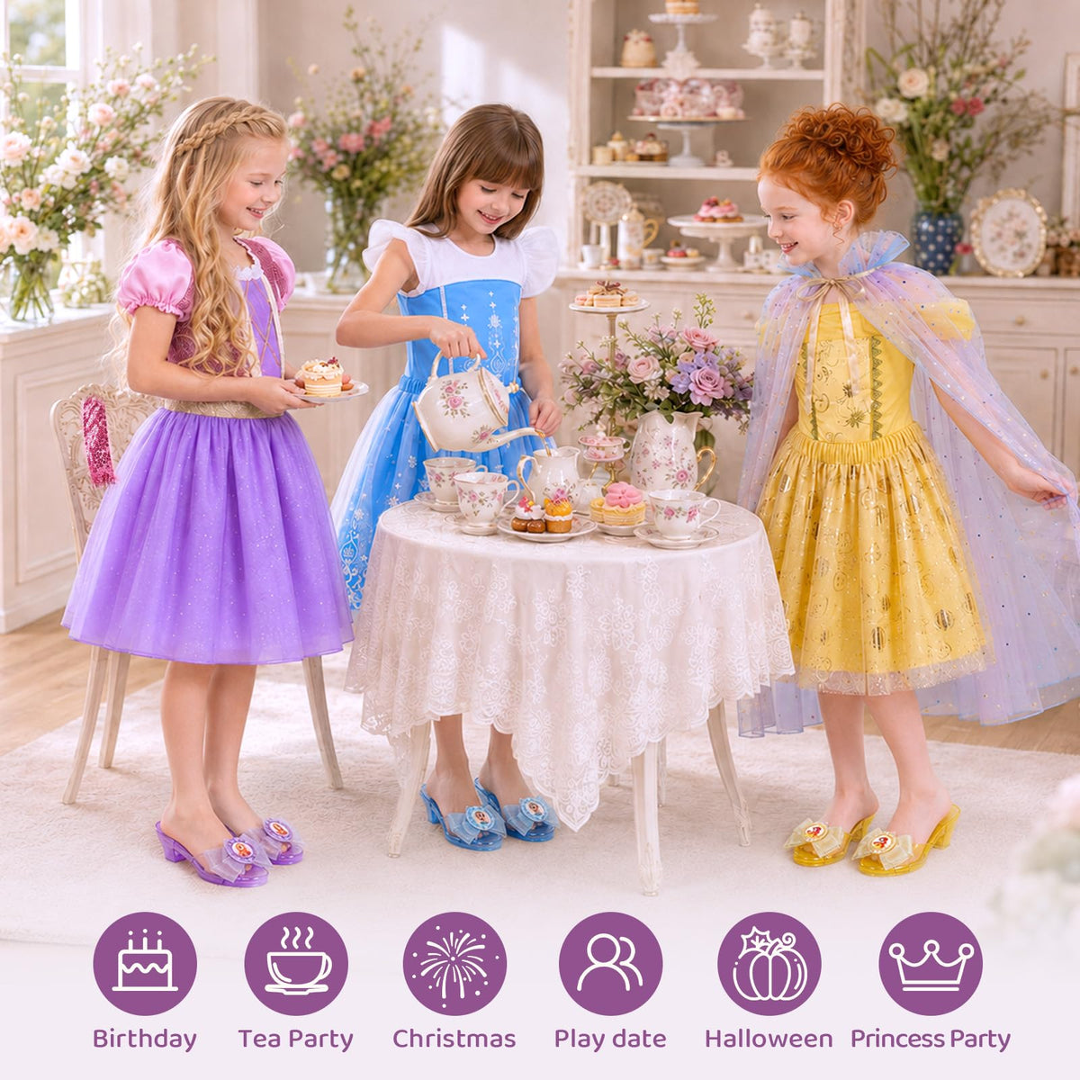 Meland Princess Dress Up for Girls 3-6, Kids Costume with Shoes & Toy 🍁 All In One Marketplace Canada