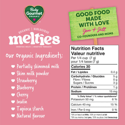 Baby Gourmet Organic Meltable Mushies Banana Berry with Greek Yogurt, 23g (Pack of 8) Baby Gourmet