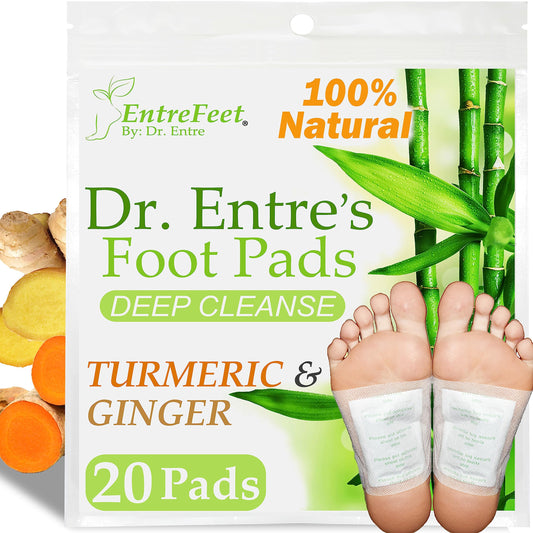Dr. Entre's Foot Patch: Deep Cleansing Foot Pads | Effective Premium Turmeric & Ginger Foot Patches | 20 Pack - Available at All In One Marketplace Canada