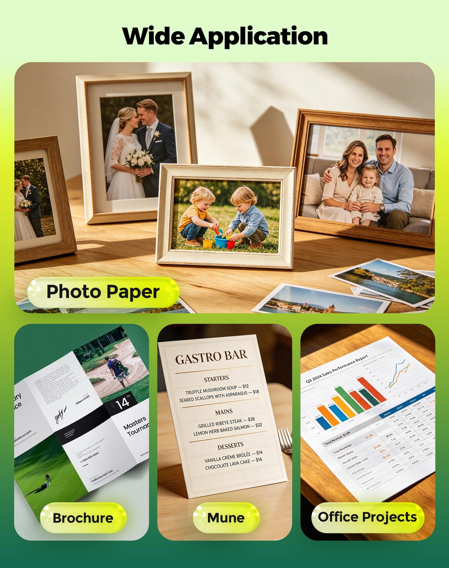 Uinkit Glossy Inkjet Photo Paper 8.5x11 Inches 100 Sheets 48lb Dye Ink 180Gsm Professional Photographic Paper Letter Size 8.5mil Instant Dry Suitable for All Dye Ink Printers (100, 8.5x11Inches)
