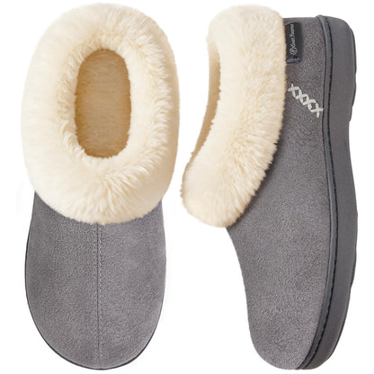 EverFoams Women's Microsuede Winter Slippers House Shoes Gray, 7-8 US 🍁 All In One Marketplace Canada