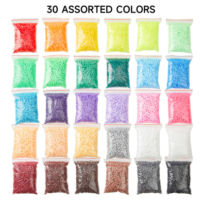 30,000 Fuse Beads Kit-30 Individual Packs of Iron Beads Set with 3 Pegboards, 5 Ironing Paper, 10 Patterns, Gifts for Birthday Christmas, Multicolor 5mm Melty Beads Bulk Refill Kit 🍁 All In One Marketplace Canada