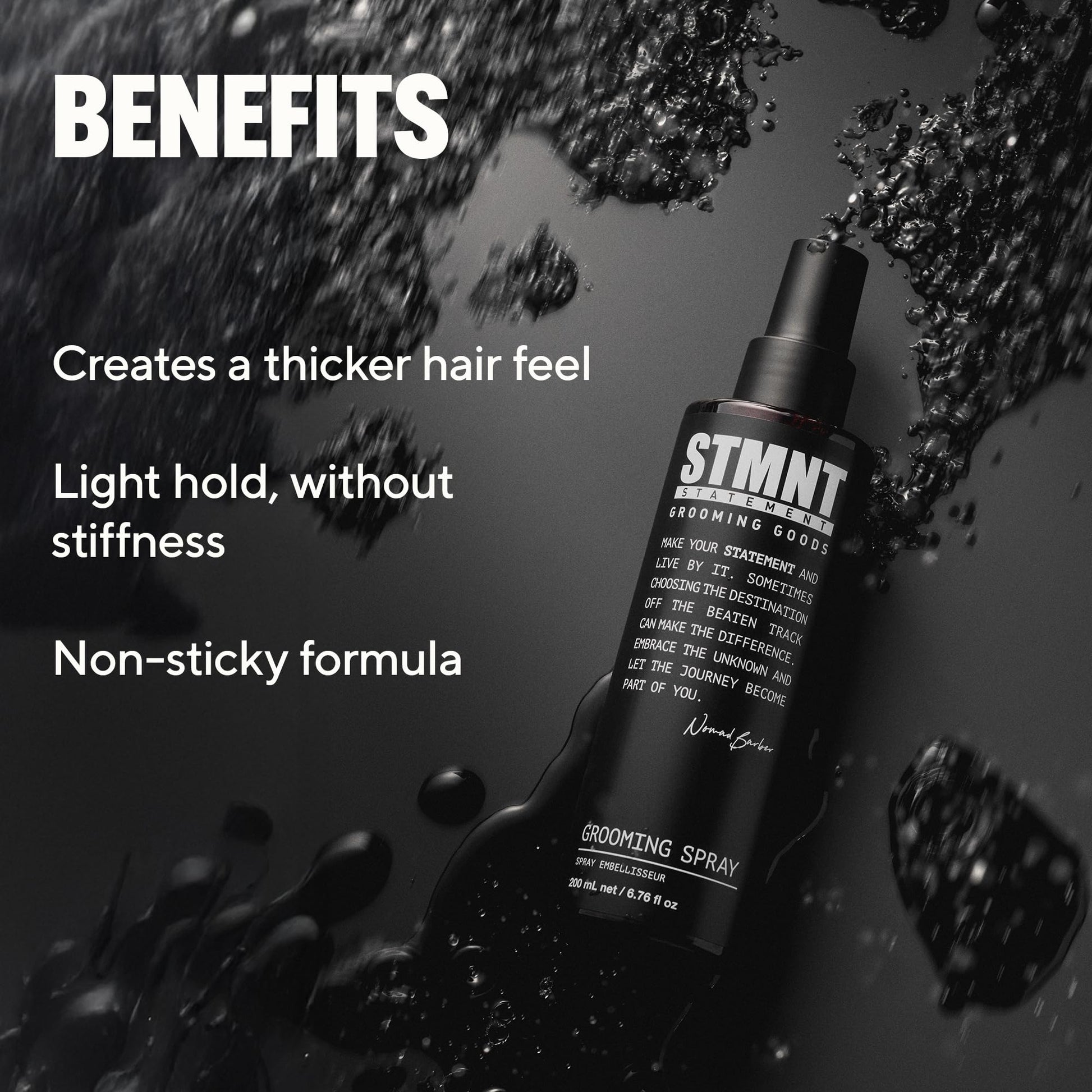 STMNT Grooming Goods Grooming Spray, 6.7 oz | Natural Finish | Thicker Hair Feel | Non-Sticky STMNT
