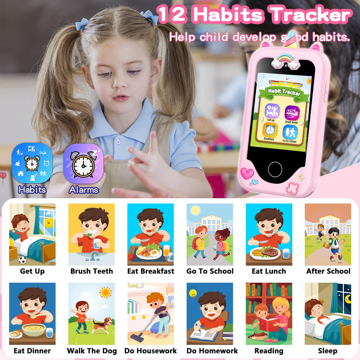 Kids Smart Phone for Girls Toys, Gifts for 3-10 Year Old Girls Boys Pink 🍁 All In One Marketplace Canada