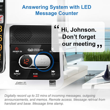 AT&T BL102-3 DECT 6.0 3-Handset Cordless Phone for Home with Answering Machine, Call Blocking, Caller ID Announcer, Audio Assist, Intercom, and Unsurpassed Range, Silver/Black 🍁 All In One Marketplace Canada
