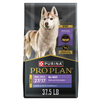 Purina Pro Plan Dry Dog Food, Sport Small Bites 27/17 Lamb & Rice - 17 kg Bag (1 Pack) - Available at All In One Marketplace Canada