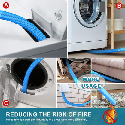 Sealegend 58-Piece Dryer Vent Cleaning Kit Omnidirectional Cleaner Include 35 Feet Dryer Vent Brush Blue Dryer Vacuum Attachment Lint Brush Vacuum&Dryer Adapter - Available at All In One Marketplace Canada