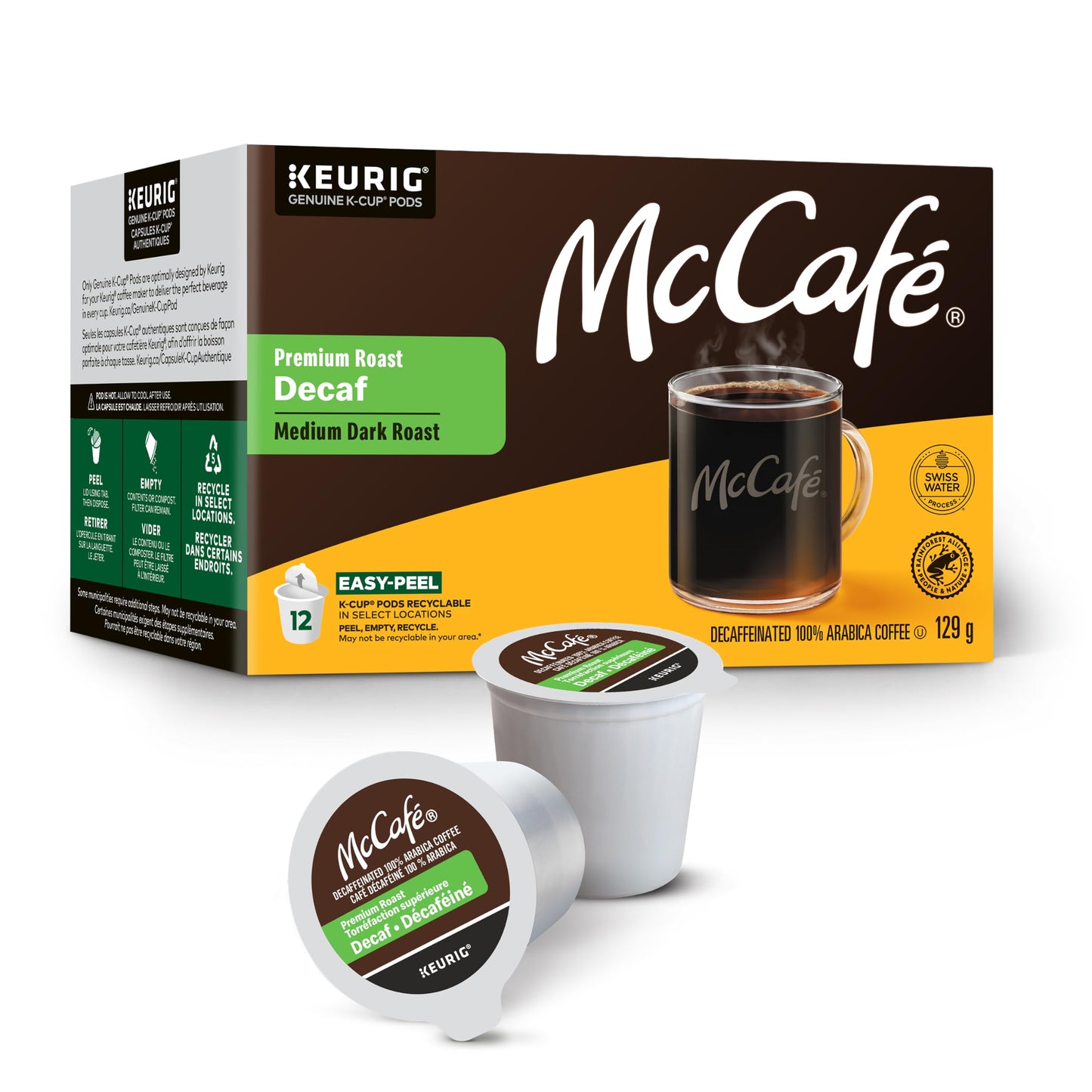 McCafé Premium Medium Dark Roast Decaf K-Cup Coffee Pods, 72 Count, For Keurig Coffee Makers
