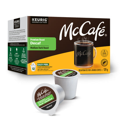 McCafé Premium Medium Dark Roast Decaf K-Cup Coffee Pods, 72 Count, For Keurig Coffee Makers