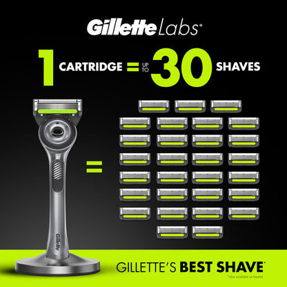 Gillette Mens Razor Blade Refills with Exfoliating Bar by GilletteLabs, Compatible Only with GilletteLabs Razors with Exfoliating Bar and Heated Razor, 4 Razor Blade Cartridges - Available at All In One Marketplace Canada