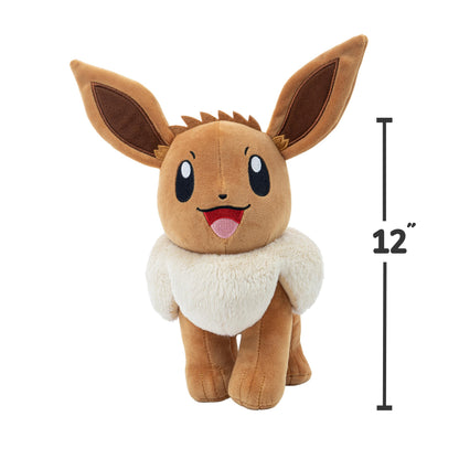 Pokemon 12" Large Eevee Plush - Officially Licensed - Let's Go Starter Figure - Authentic Soft 12-inch Stuffed Animal Toy 2+