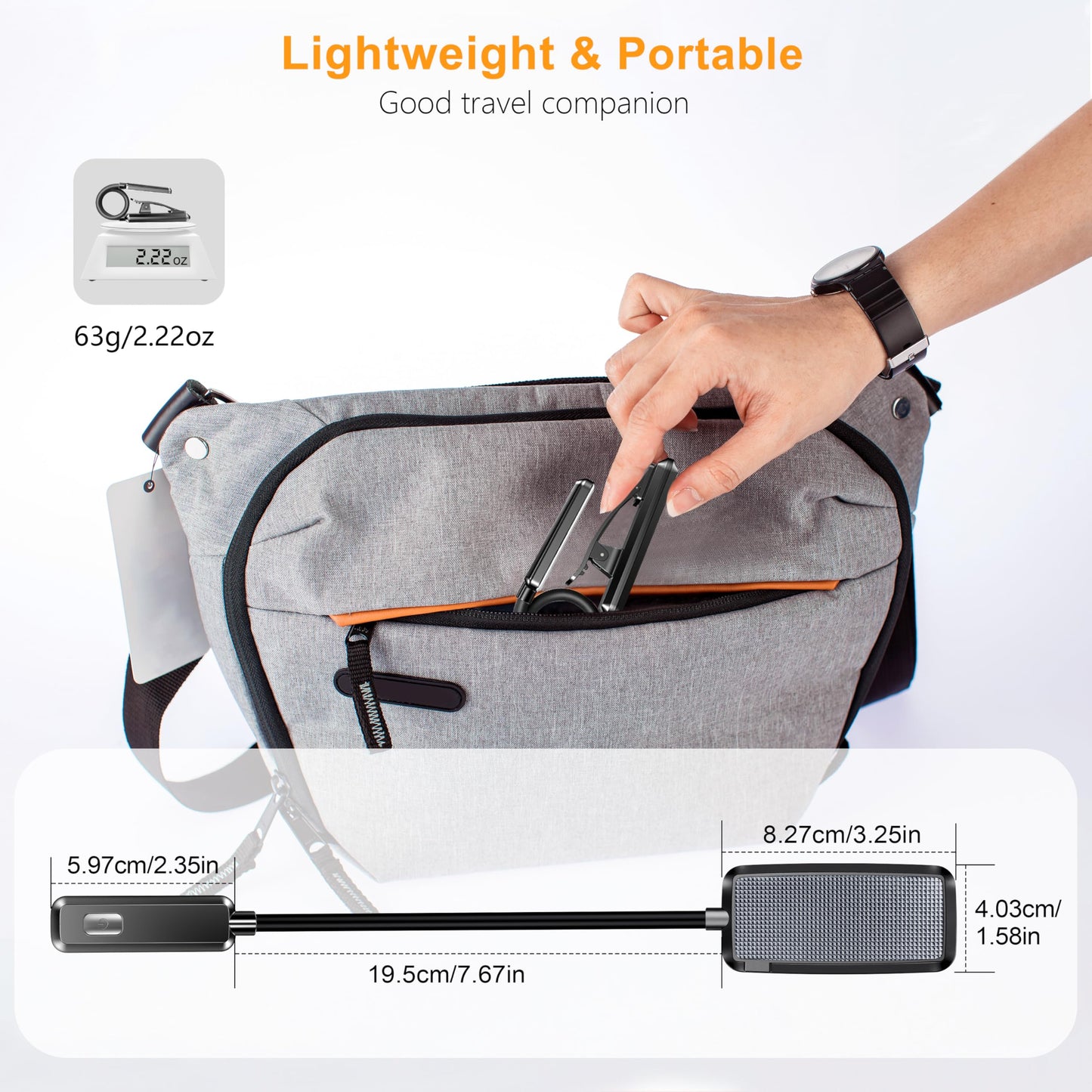 Gritin 9 LED Rechargeable Book Light for Reading in Bed-Eye Caring 3 Color Temperatures,Stepless Dimming Brightness,80 Hrs Runtime Small Lightweight Clip on Book Light for Reading,Studying-Black - Available at All In One Marketplace Canada