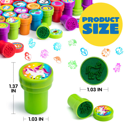 100 Pcs Assorted Stamps for Kids Self-ink Stamps (50 DIFFERENT Designs, Dinosaur, Zoo Safari Stampers) for Party Favor, Carnival Prizes, School, Easter Egg Stuffers, Halloween, Christmas 🍁 All In One Marketplace Canada