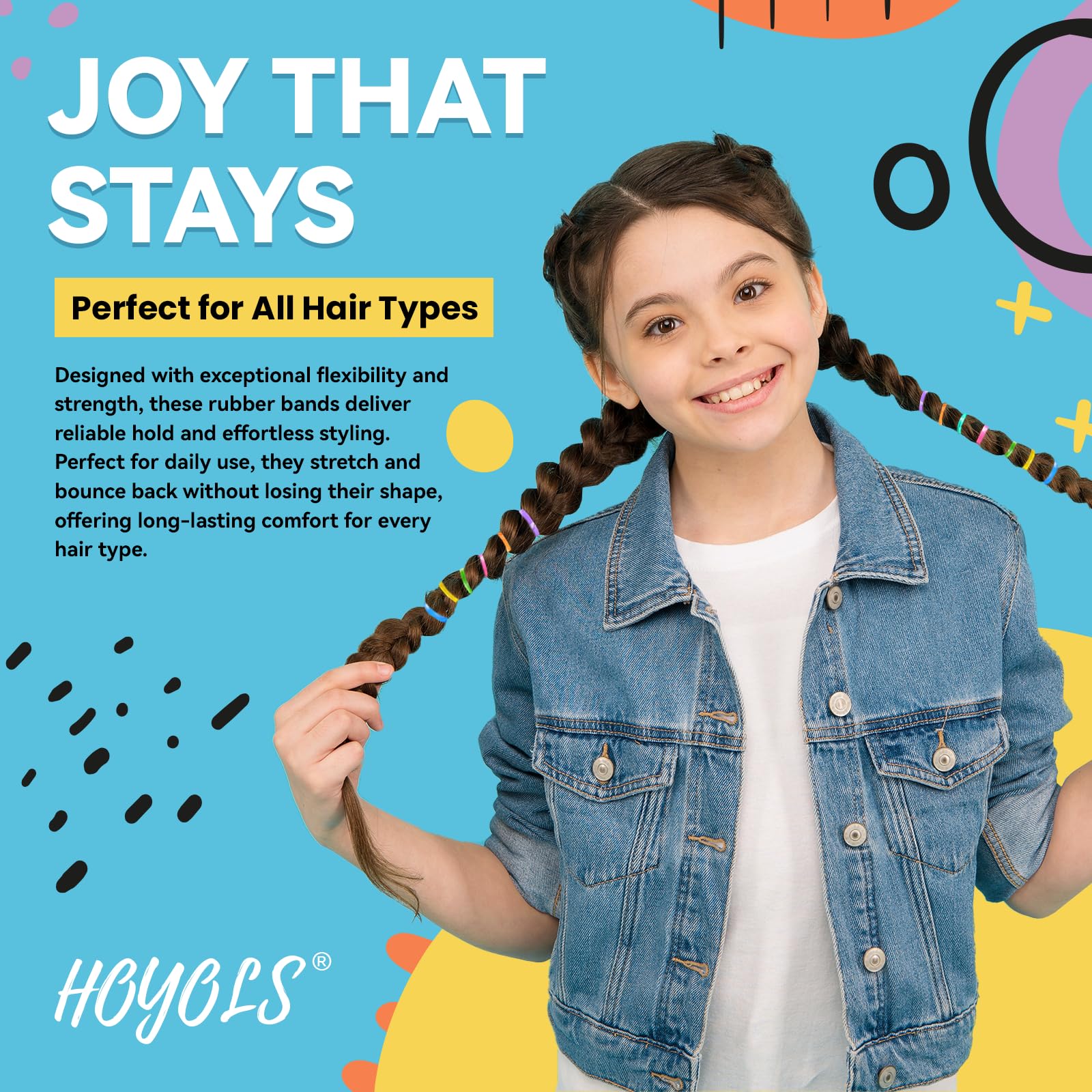 HOYOLS Baby Hair Ties Rubber Bands for Toddler Infants Kids Girls Thin Small Hair Elastics TPU 1500 Piece Pack - Available at All In One Marketplace Canada