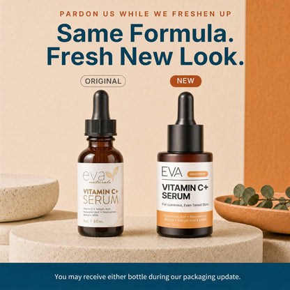 Eva Naturals Vitamin C+ Serum for Face – Anti Aging Facial Serum with Retinol, Salicylic Acid, Niacinamide & Hyaluronic Acid – Dark Spot, Fine Line & Wrinkle Support for Radiant Skin