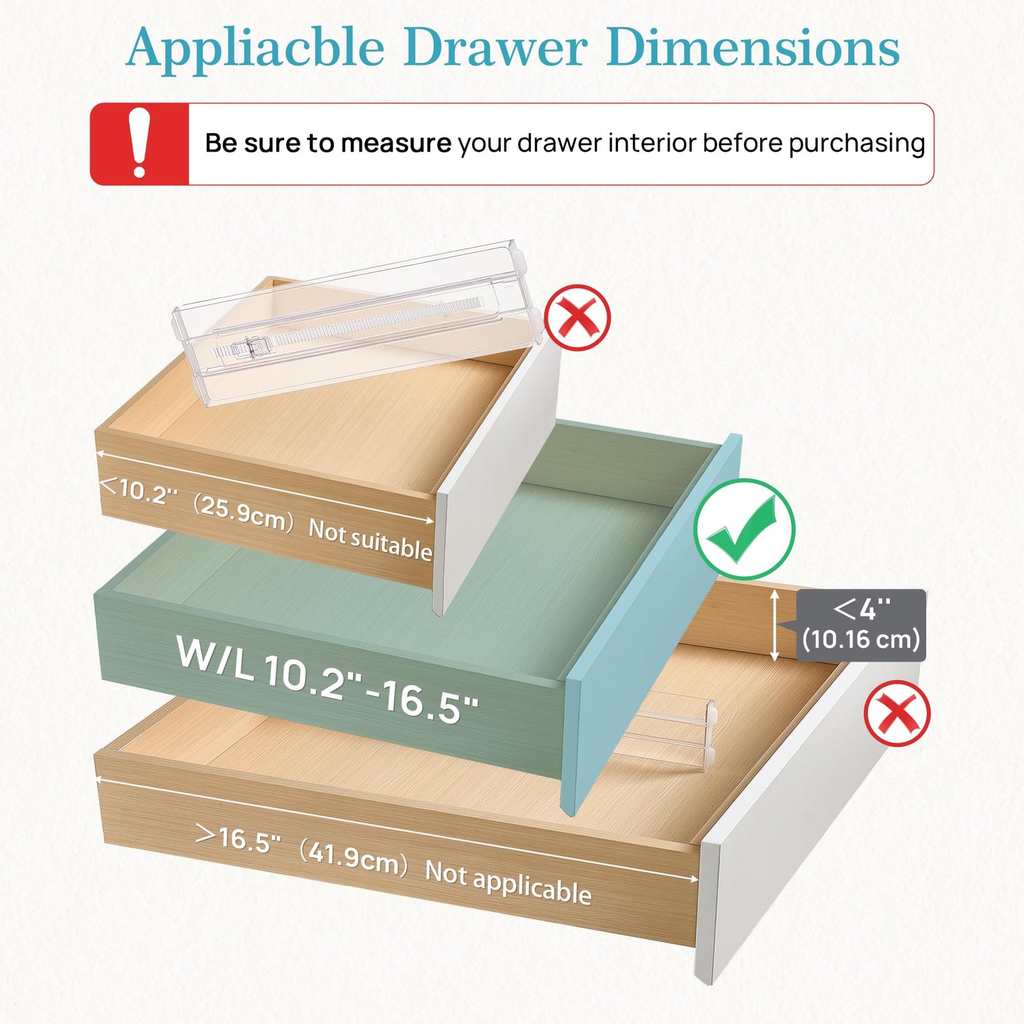 Vtopmart 8 Pack Drawer Dividers for Clothes, Adjustable 4" High Expandable from 10.2"-16.5" Dresser Drawer Organizer, Clear Plastic Dresser Organizer for Baby Clothes, Underwear, Socks - Available at All In One Marketplace Canada