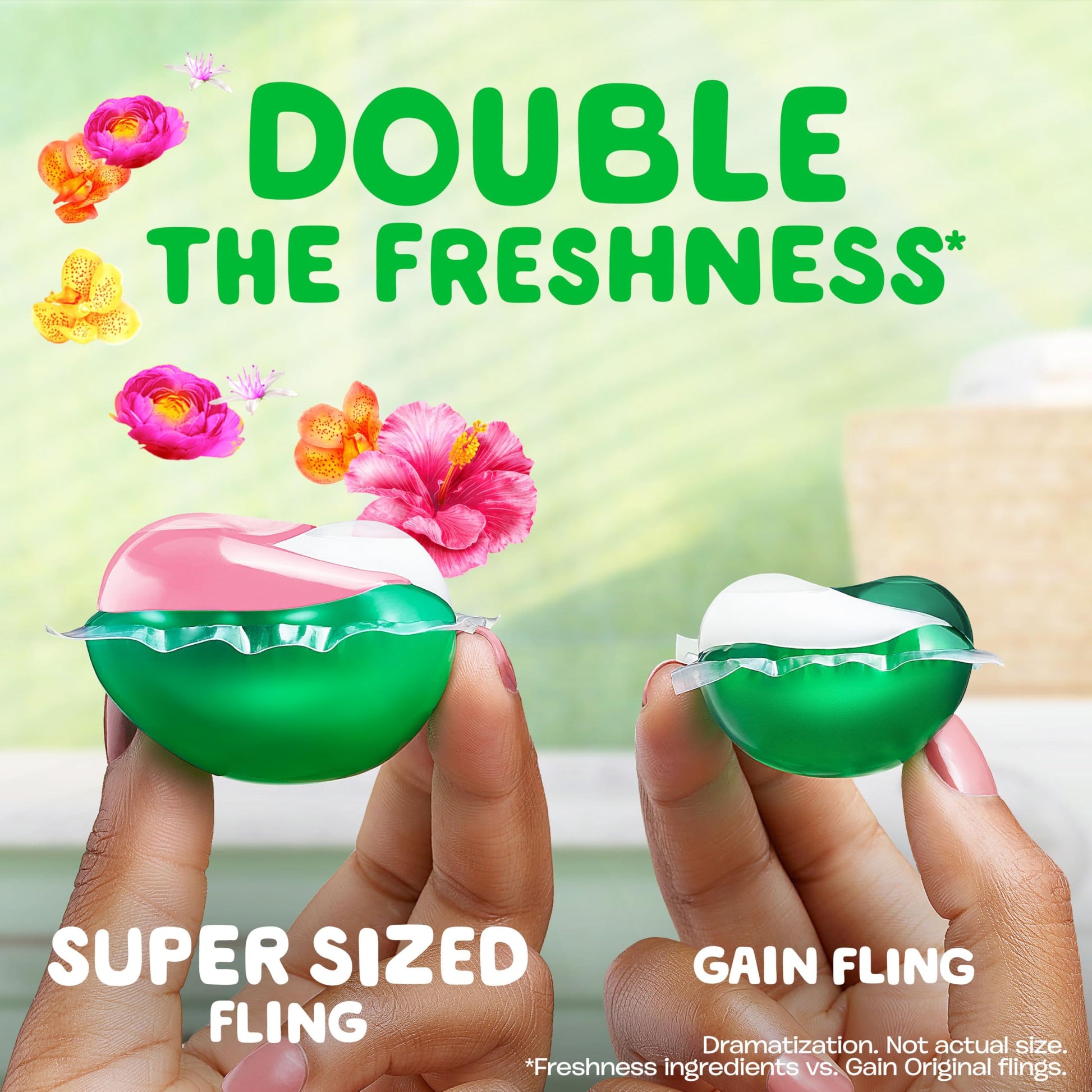 Gain Super Flings Laundry Detergent Pacs, 45 Count, Vibrant, irresistibly clean and fresh - Available at All In One Marketplace Canada