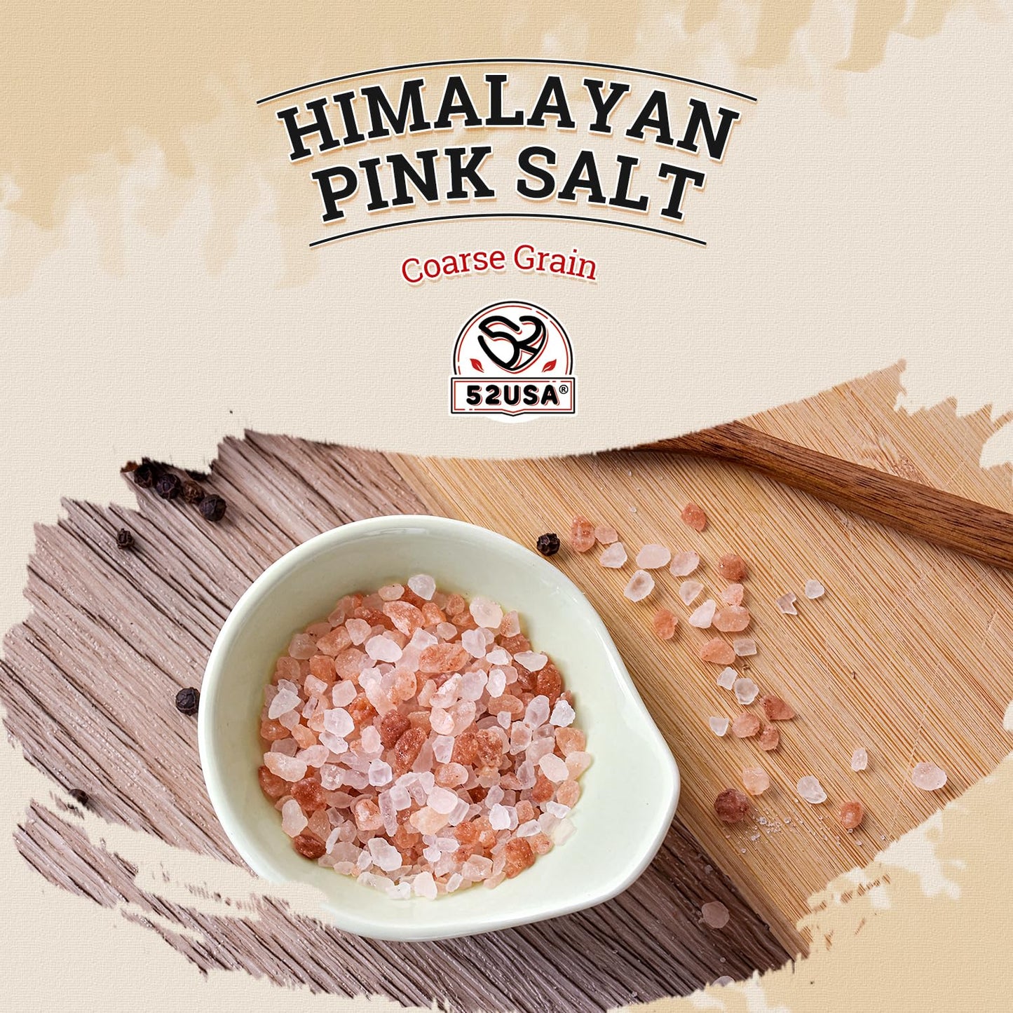 52USA Himalayan Pink Salt Coarse - 5 Pound Bulk, 80+ Minerals, Pure Unrefined