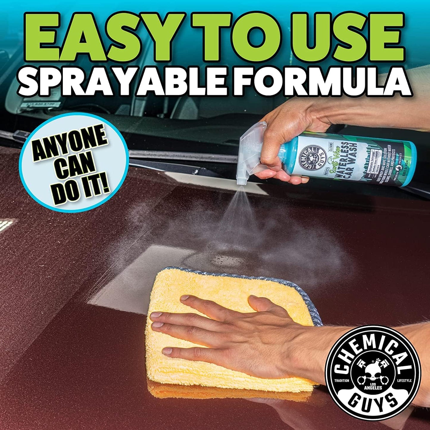 Chemical Guys Swift Wipe Sprayable Waterless Car Wash, Easily Clean - Just Spray & Wipe, Safe for Cars, Trucks, Motorcycles, RVs & More, 473 ml (2 Pack) 🍁 All In One Marketplace Canada