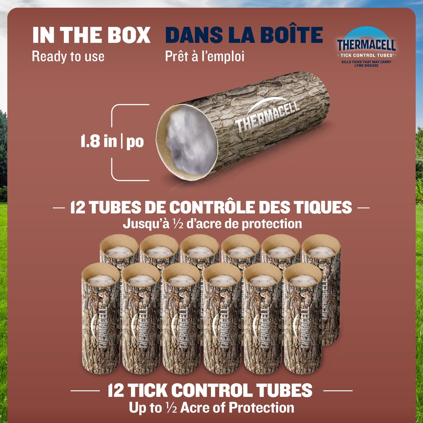 Thermacell Tick Control Tubes for Yards; 12 Pack; Protects 1/4 Acre from Ticks; No Spray, No Granules, No Mess; Environmentally Friendly Alternative to Tick Spray & Repellent - Available at All In One Marketplace Canada