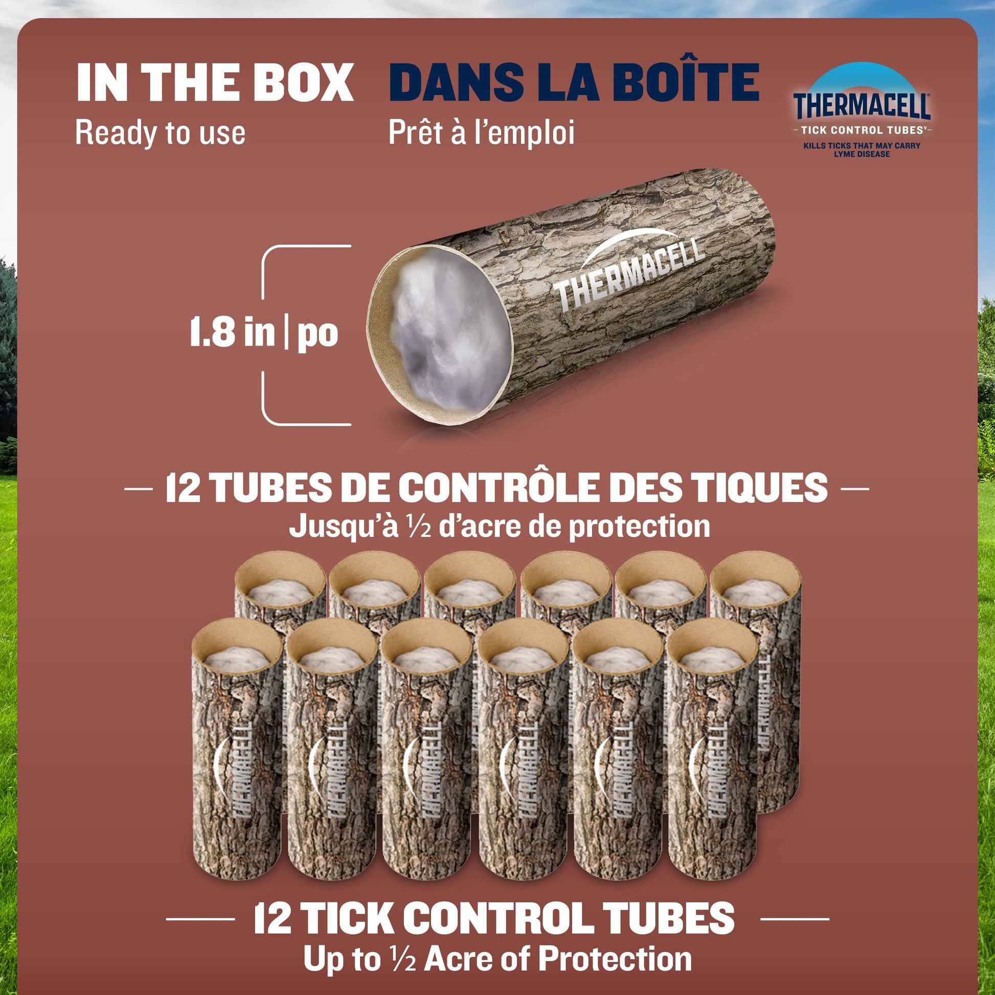 Thermacell Tick Control Tubes for Yards; 12 Pack; Protects 1/4 Acre from Ticks; No Spray, No Granules, No Mess; Environmentally Friendly Alternative to Tick Spray & Repellent - Available at All In One Marketplace Canada